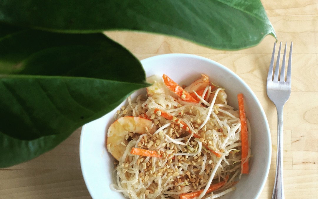 Kelp Noodle Pad Thai with Prawns